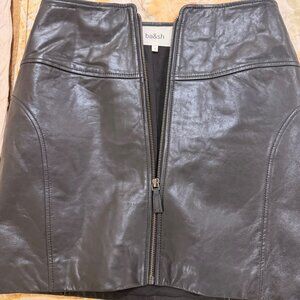 BA&SH Lamb Leather Mini Skirt, 4